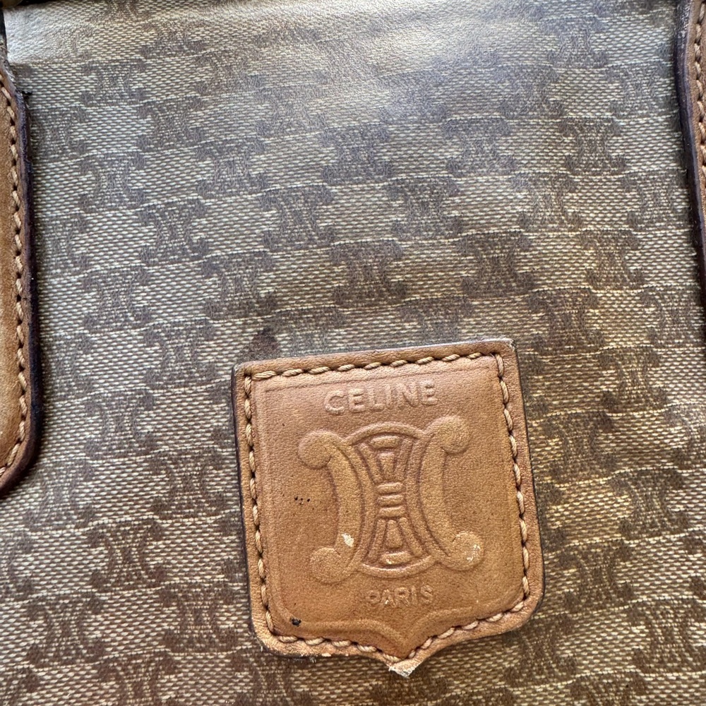 Celine Brown Monogram Boston-Style Top-Handle Bag - Picture 7 of 12